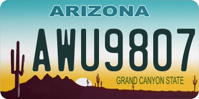 AZ license plate AWU9807