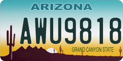 AZ license plate AWU9818