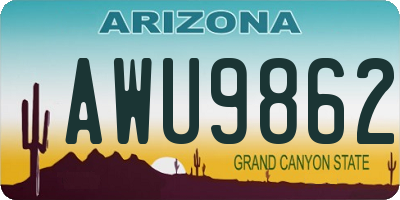 AZ license plate AWU9862