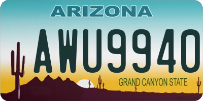 AZ license plate AWU9940