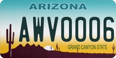 AZ license plate AWV0006