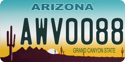 AZ license plate AWV0088