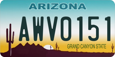 AZ license plate AWV0151