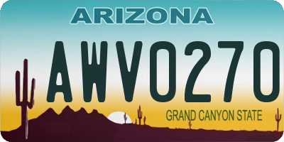 AZ license plate AWV0270