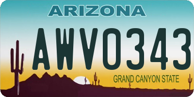 AZ license plate AWV0343