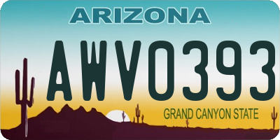 AZ license plate AWV0393