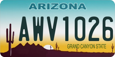 AZ license plate AWV1026