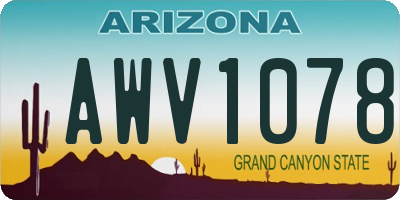 AZ license plate AWV1078