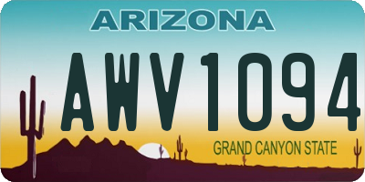 AZ license plate AWV1094