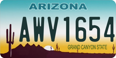 AZ license plate AWV1654