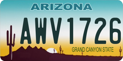 AZ license plate AWV1726