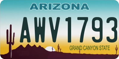 AZ license plate AWV1793