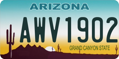 AZ license plate AWV1902