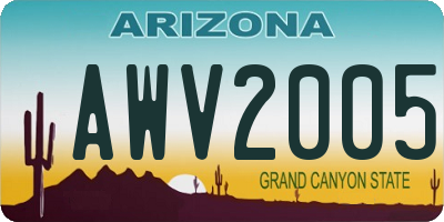 AZ license plate AWV2005
