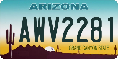 AZ license plate AWV2281