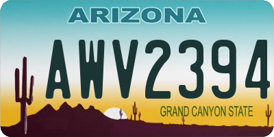 AZ license plate AWV2394