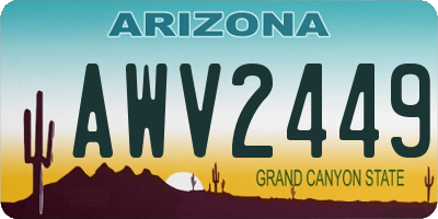 AZ license plate AWV2449