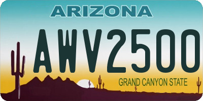 AZ license plate AWV2500