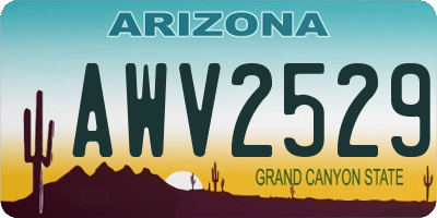 AZ license plate AWV2529