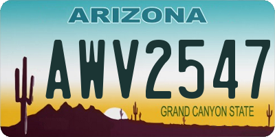 AZ license plate AWV2547