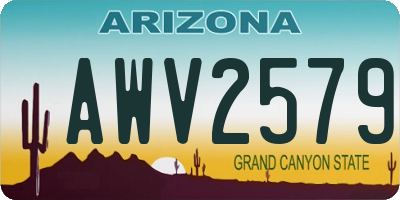 AZ license plate AWV2579
