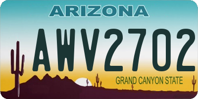 AZ license plate AWV2702