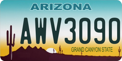 AZ license plate AWV3090