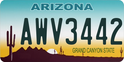 AZ license plate AWV3442
