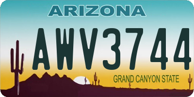 AZ license plate AWV3744