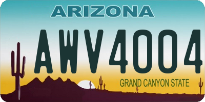AZ license plate AWV4004