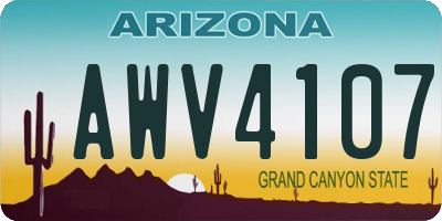 AZ license plate AWV4107