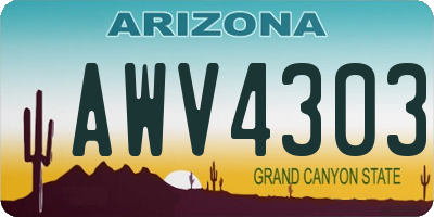 AZ license plate AWV4303