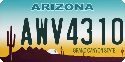 AZ license plate AWV4310