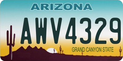 AZ license plate AWV4329