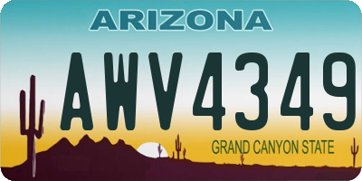 AZ license plate AWV4349
