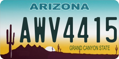 AZ license plate AWV4415