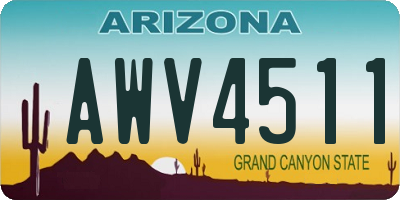 AZ license plate AWV4511