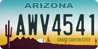 AZ license plate AWV4541