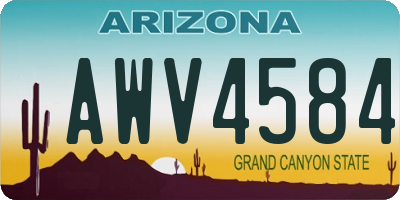 AZ license plate AWV4584