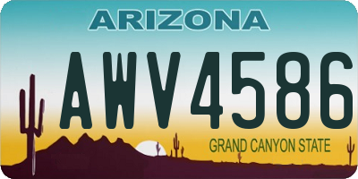 AZ license plate AWV4586