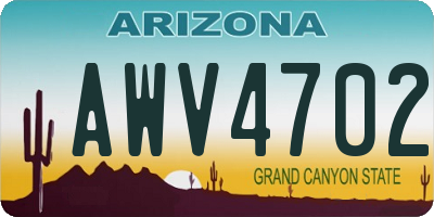 AZ license plate AWV4702