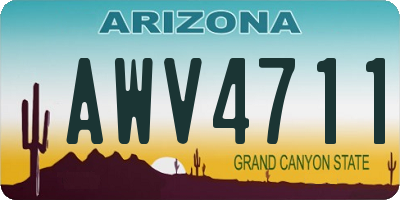 AZ license plate AWV4711