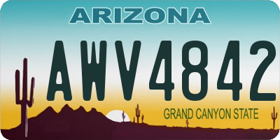 AZ license plate AWV4842