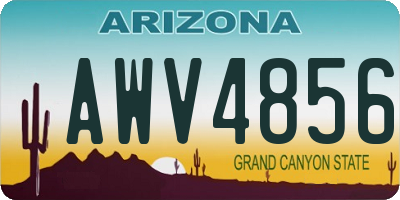 AZ license plate AWV4856