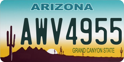 AZ license plate AWV4955