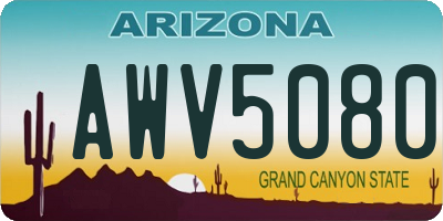 AZ license plate AWV5080