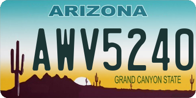 AZ license plate AWV5240