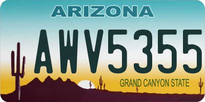 AZ license plate AWV5355