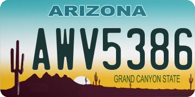 AZ license plate AWV5386