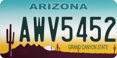 AZ license plate AWV5452